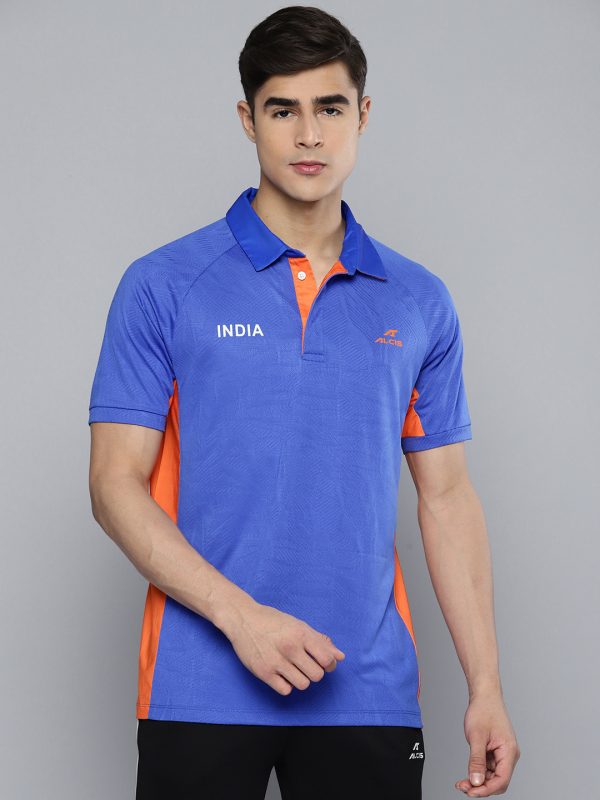 Alcis Colourblocked Indian Cricket Team Polo Collar T-shirt