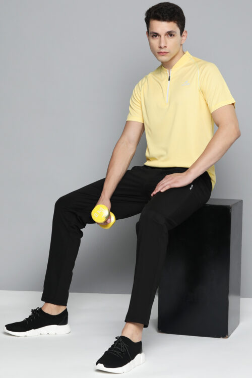 Alcis Men Mandarin Collar Dry Tech Slim Fit T-shirt
