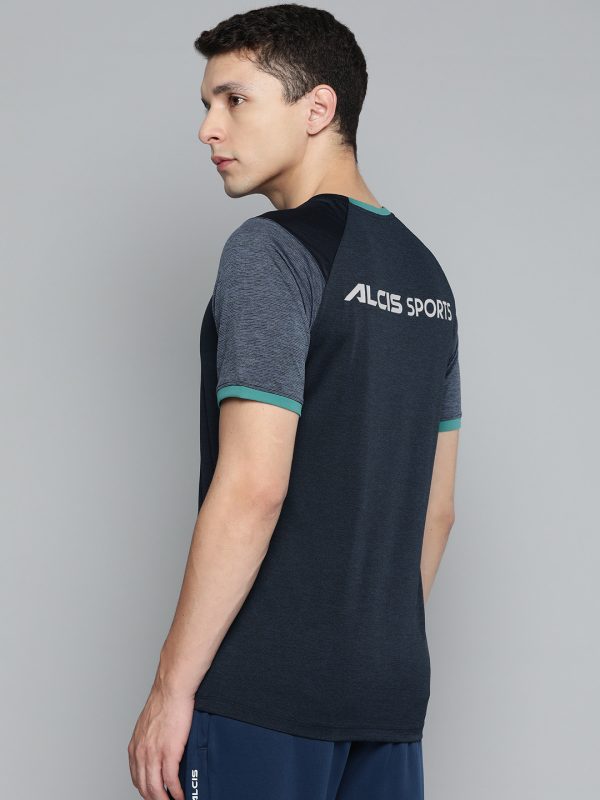 Alcis Men Colourblocked Dry Tech Slim Fit T-shirt - Image 4